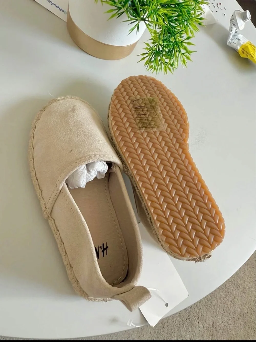 H&M Kids Neutral Beige Slip-On Moccasins